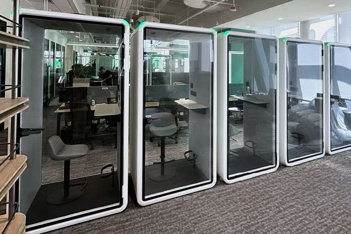 FocusPod acoustic office pod in use on a working office floor