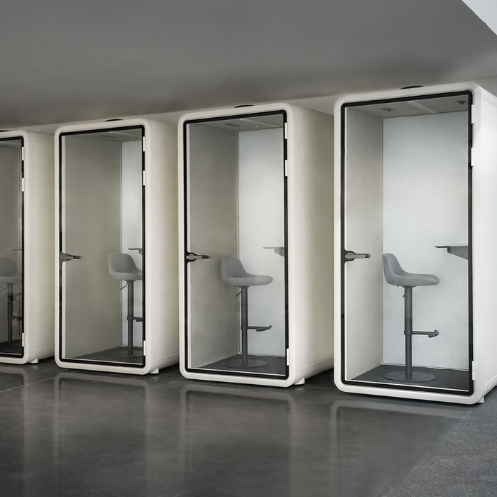 Acoustic pod set up on an event floor